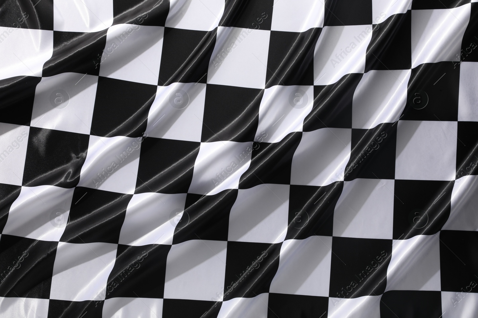 Photo of Checkered finish flag as background, top view