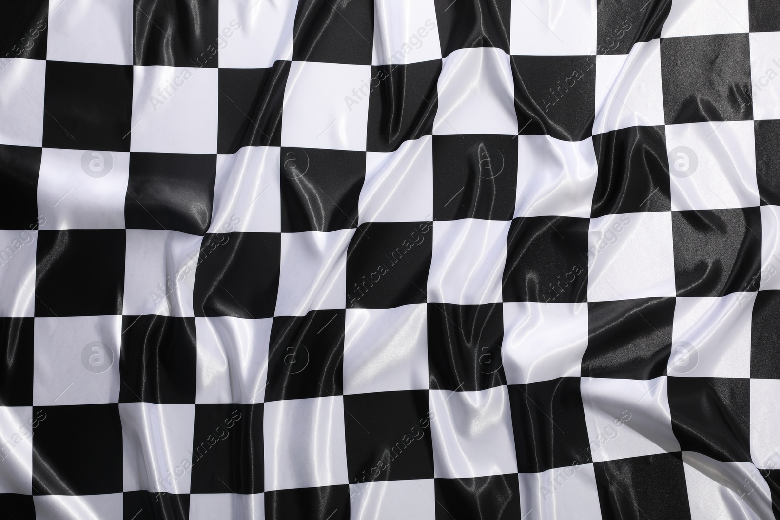 Photo of Checkered finish flag as background, top view