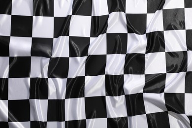 Photo of Checkered finish flag as background, top view