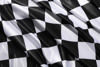 Photo of Checkered finish flag as background, top view