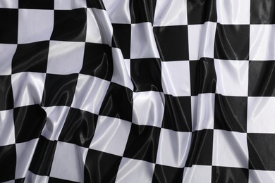 Photo of Checkered finish flag as background, top view