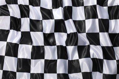 Photo of Checkered finish flag as background, top view