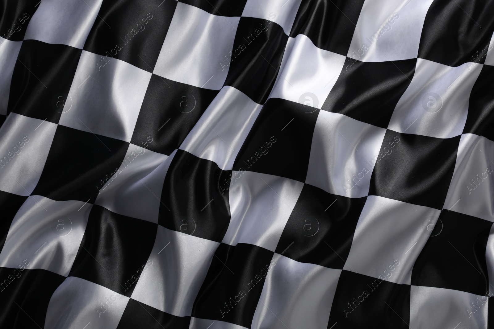 Photo of Checkered finish flag as background, top view