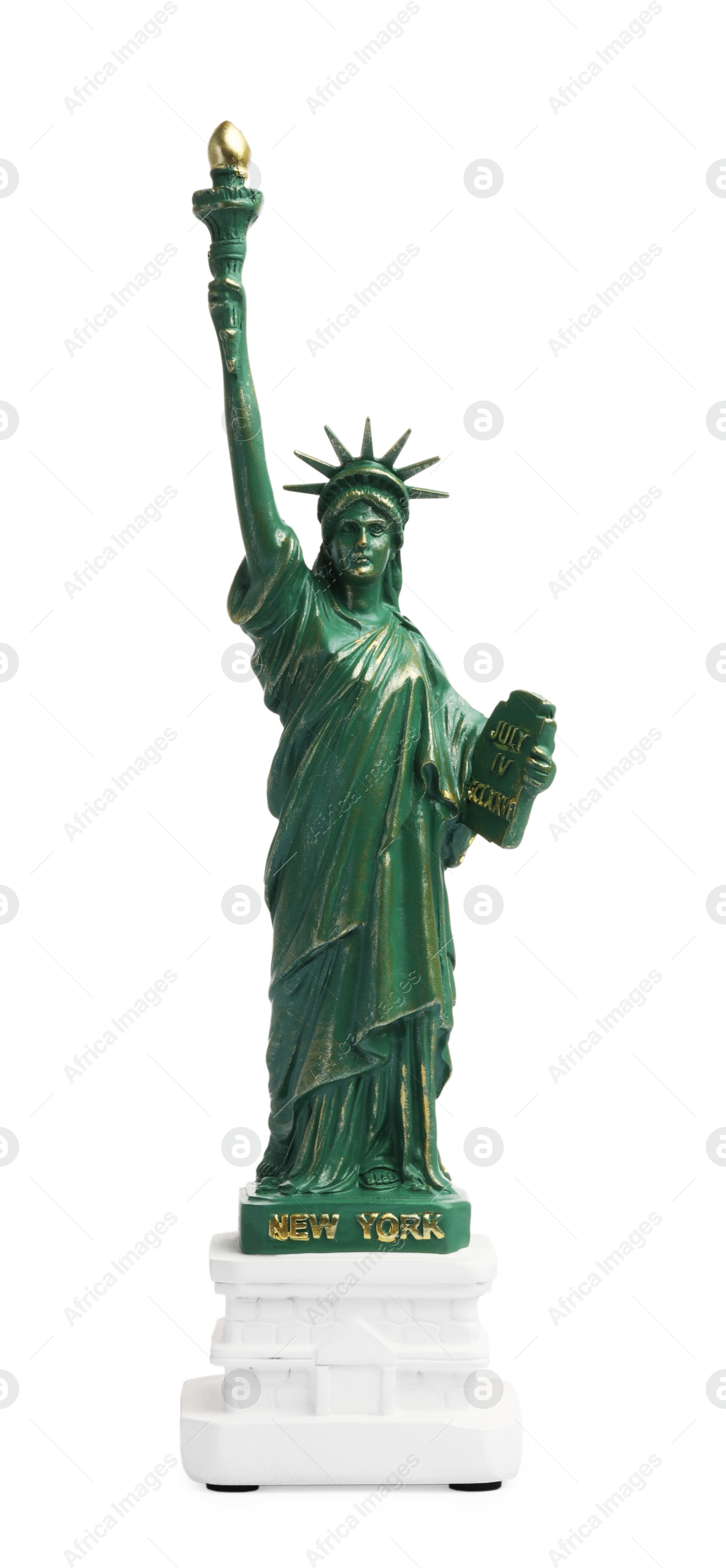 Photo of Statue of Liberty isolated on white. Symbol of freedom