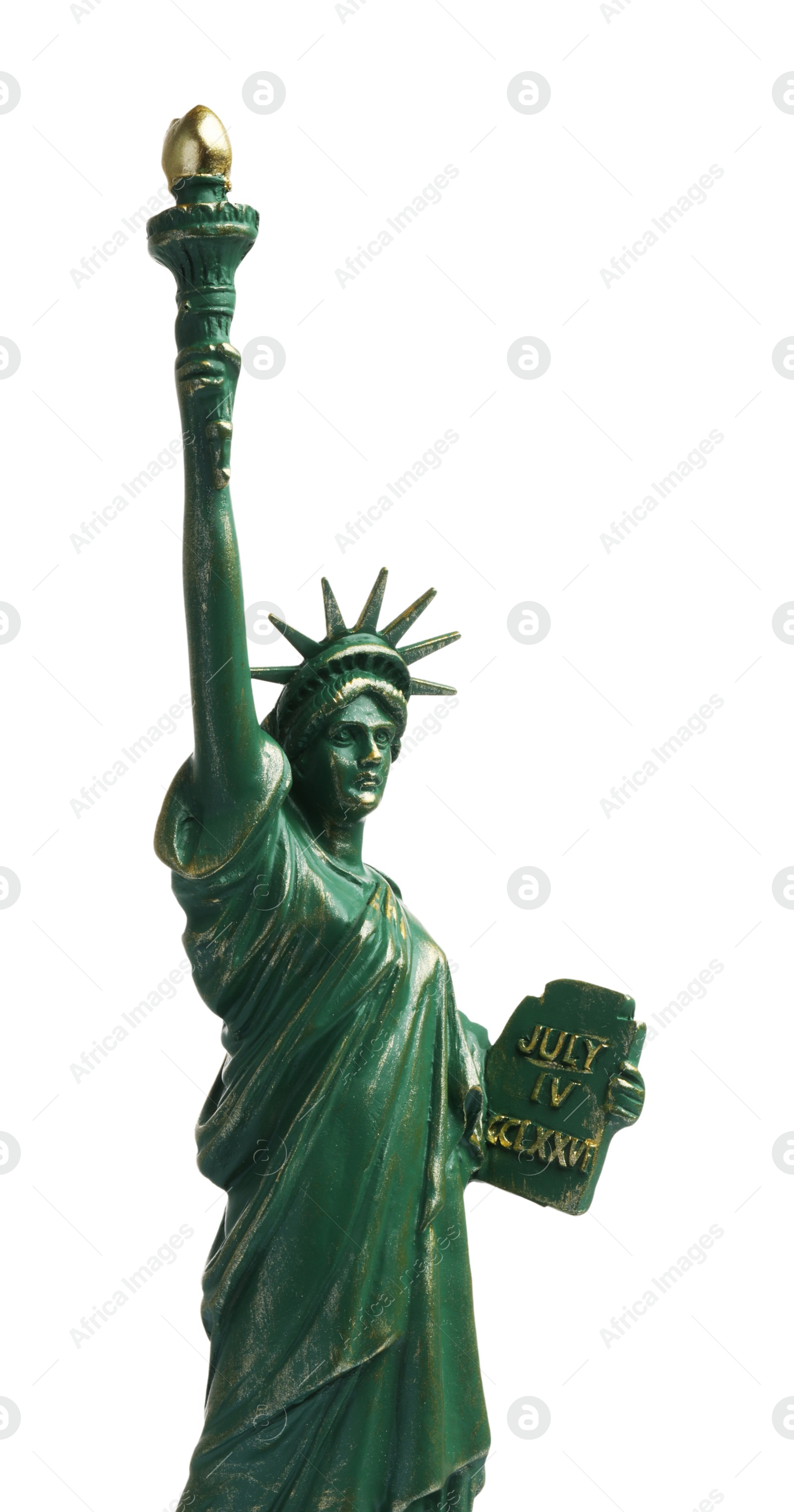 Photo of Statue of Liberty isolated on white. Symbol of freedom