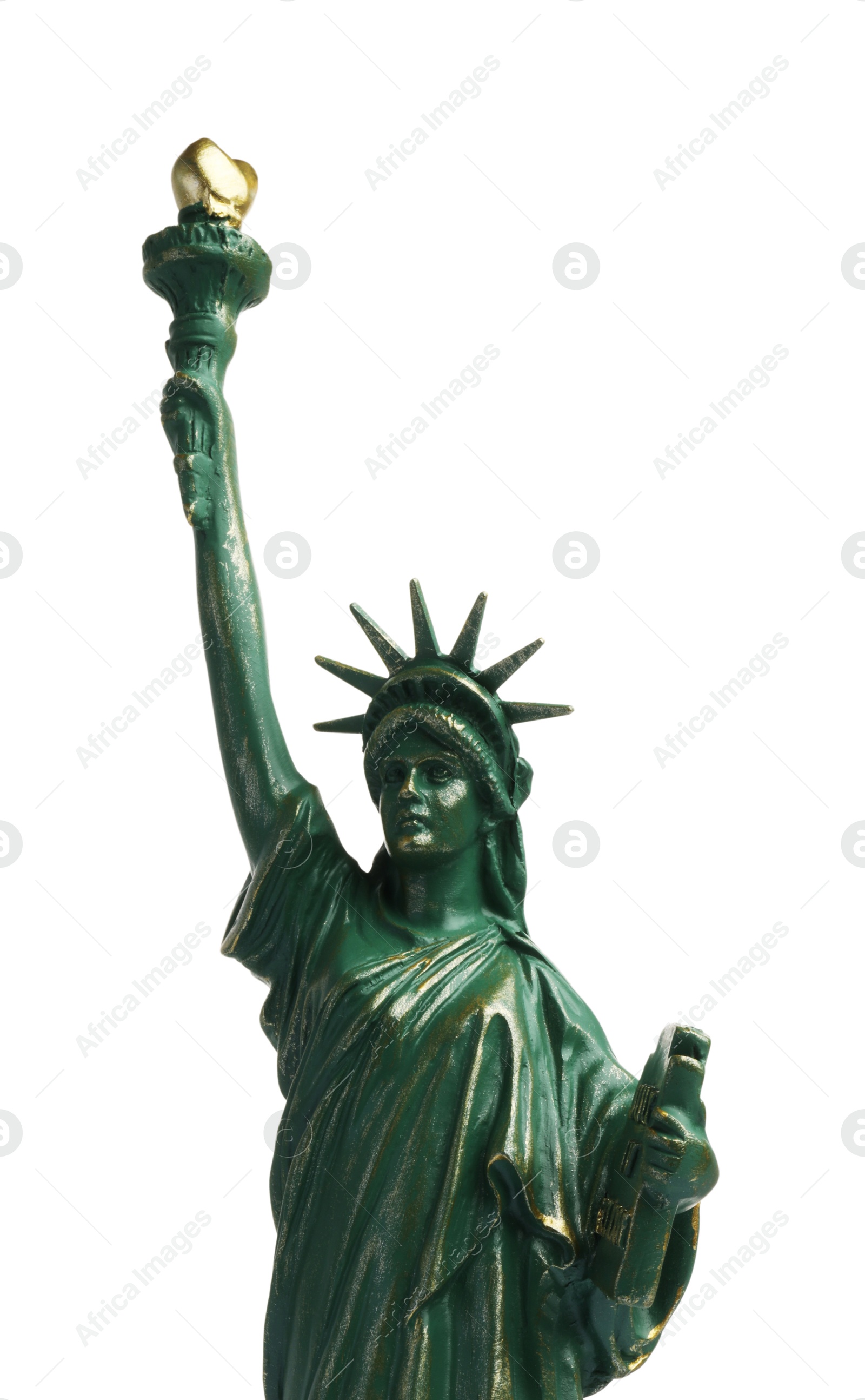 Photo of Statue of Liberty isolated on white. Symbol of freedom