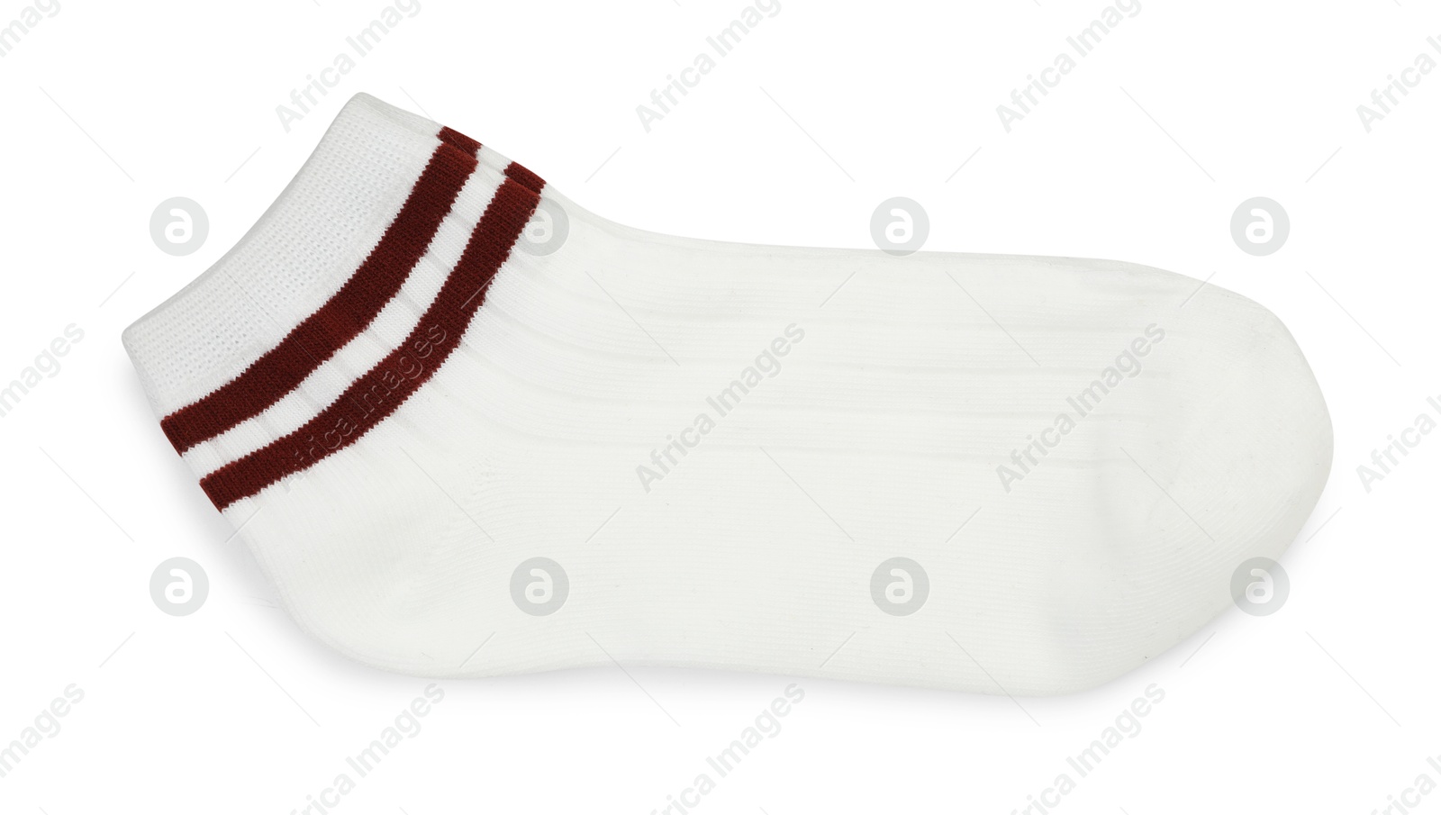 Photo of Pair of soft socks isolated on white, top view