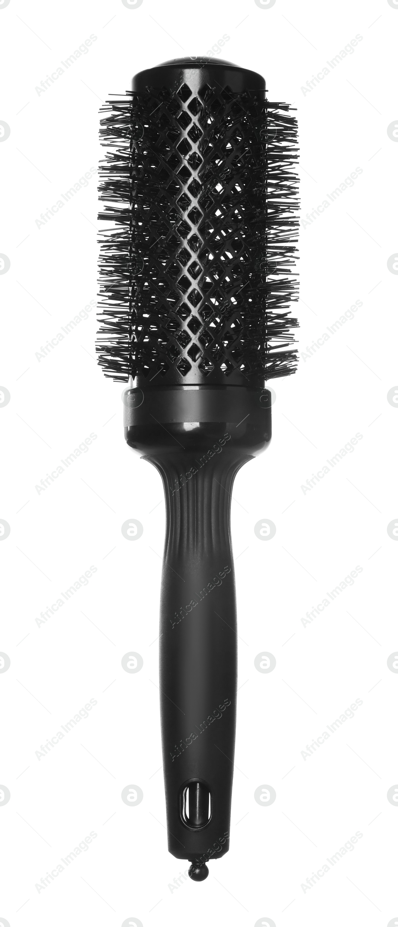 Photo of Hairdresser tool. Round brush isolated on white