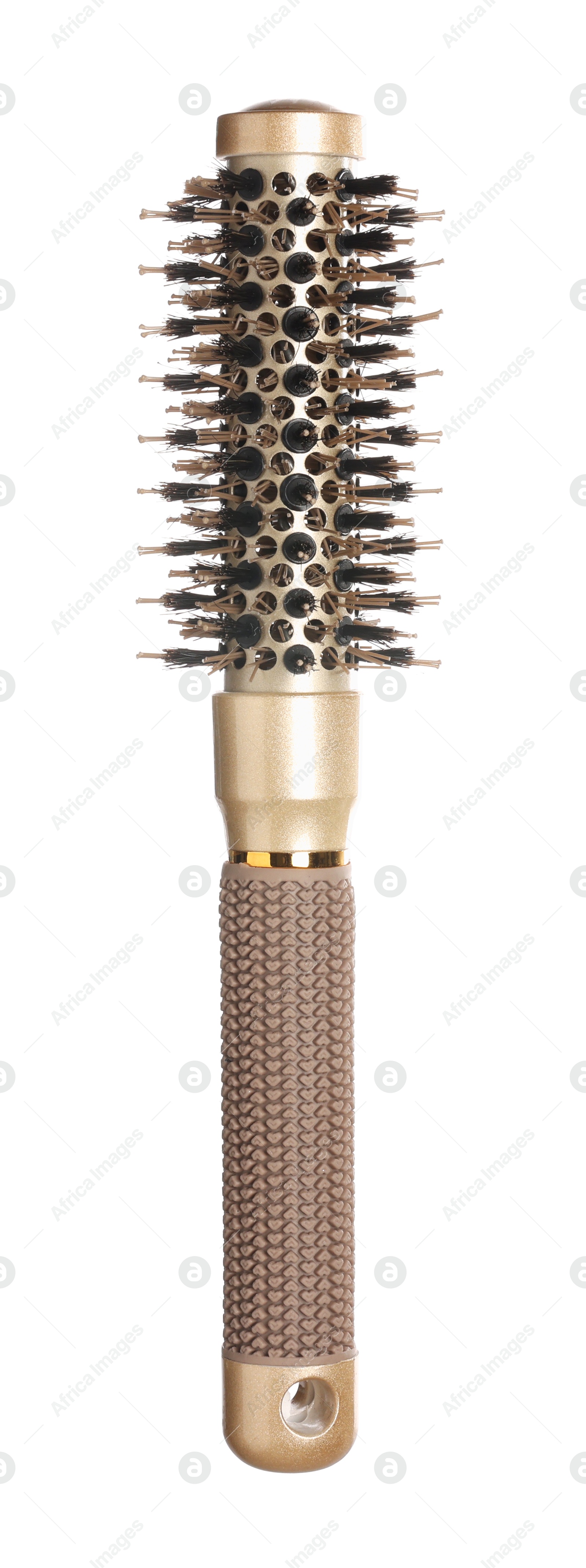 Photo of Hairdresser tool. Round brush isolated on white