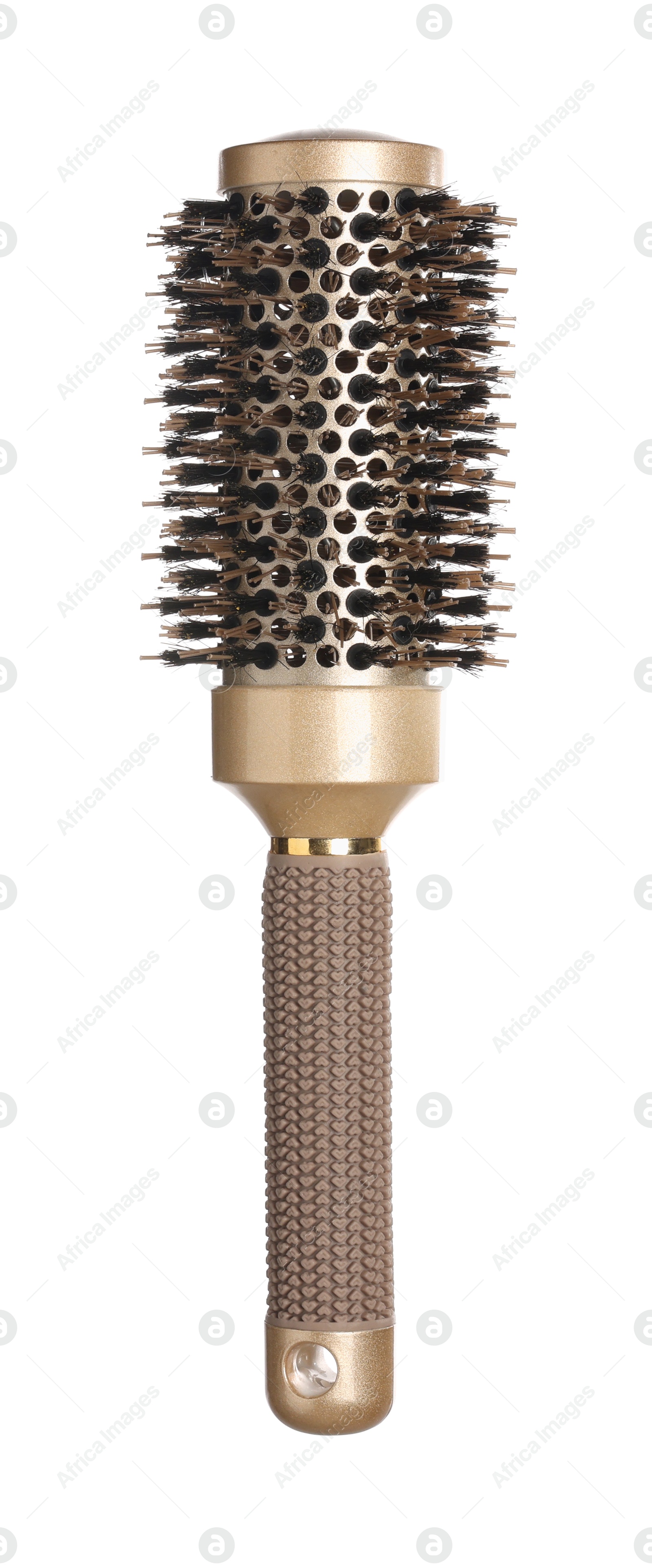 Photo of Hairdresser tool. Round brush isolated on white