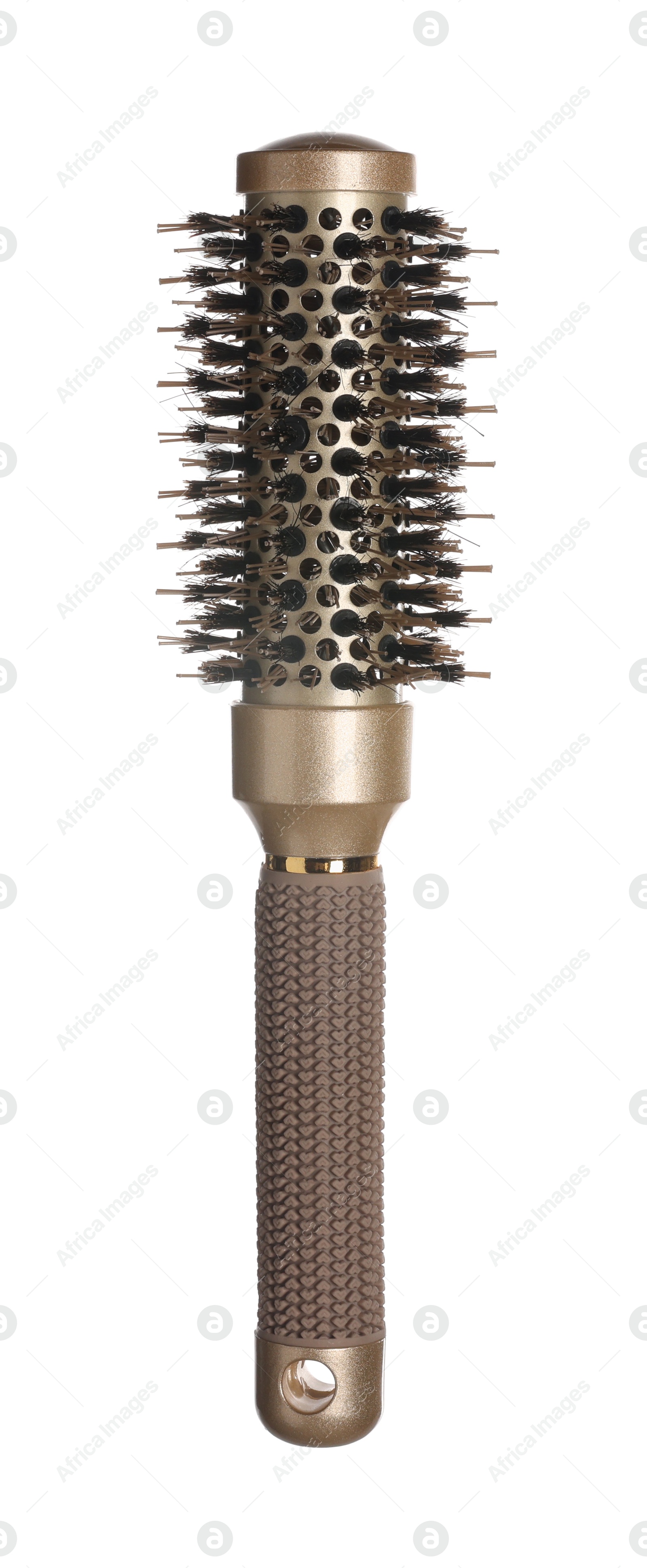 Photo of Hairdresser tool. Round brush isolated on white