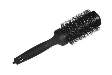 Photo of Hairdresser tool. Round brush isolated on white