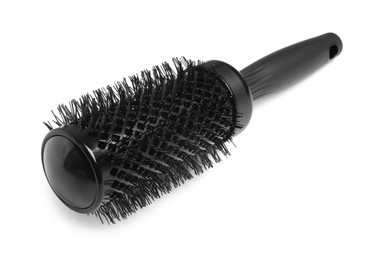 Photo of Hairdresser tool. Round brush isolated on white