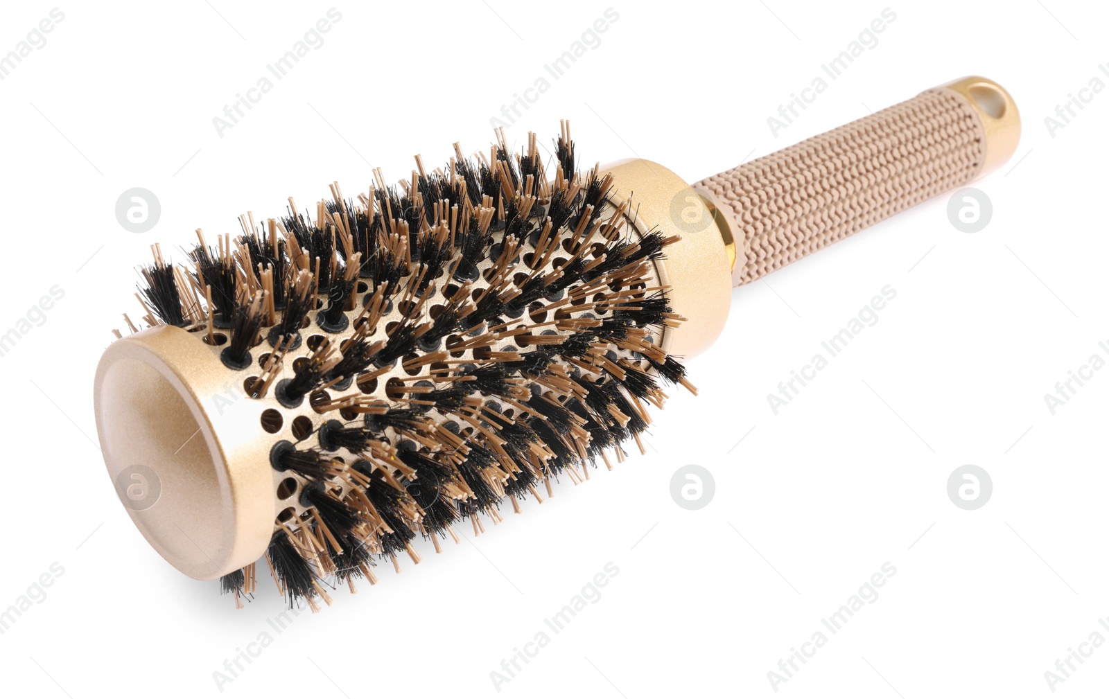 Photo of Hairdresser tool. Round brush isolated on white