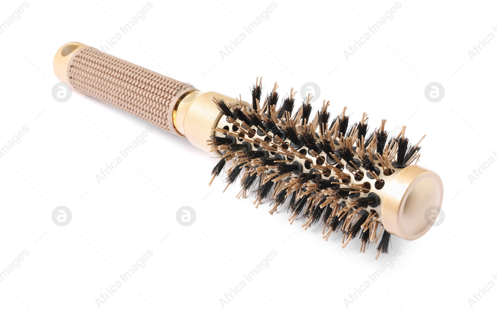 Photo of Hairdresser tool. Round brush isolated on white