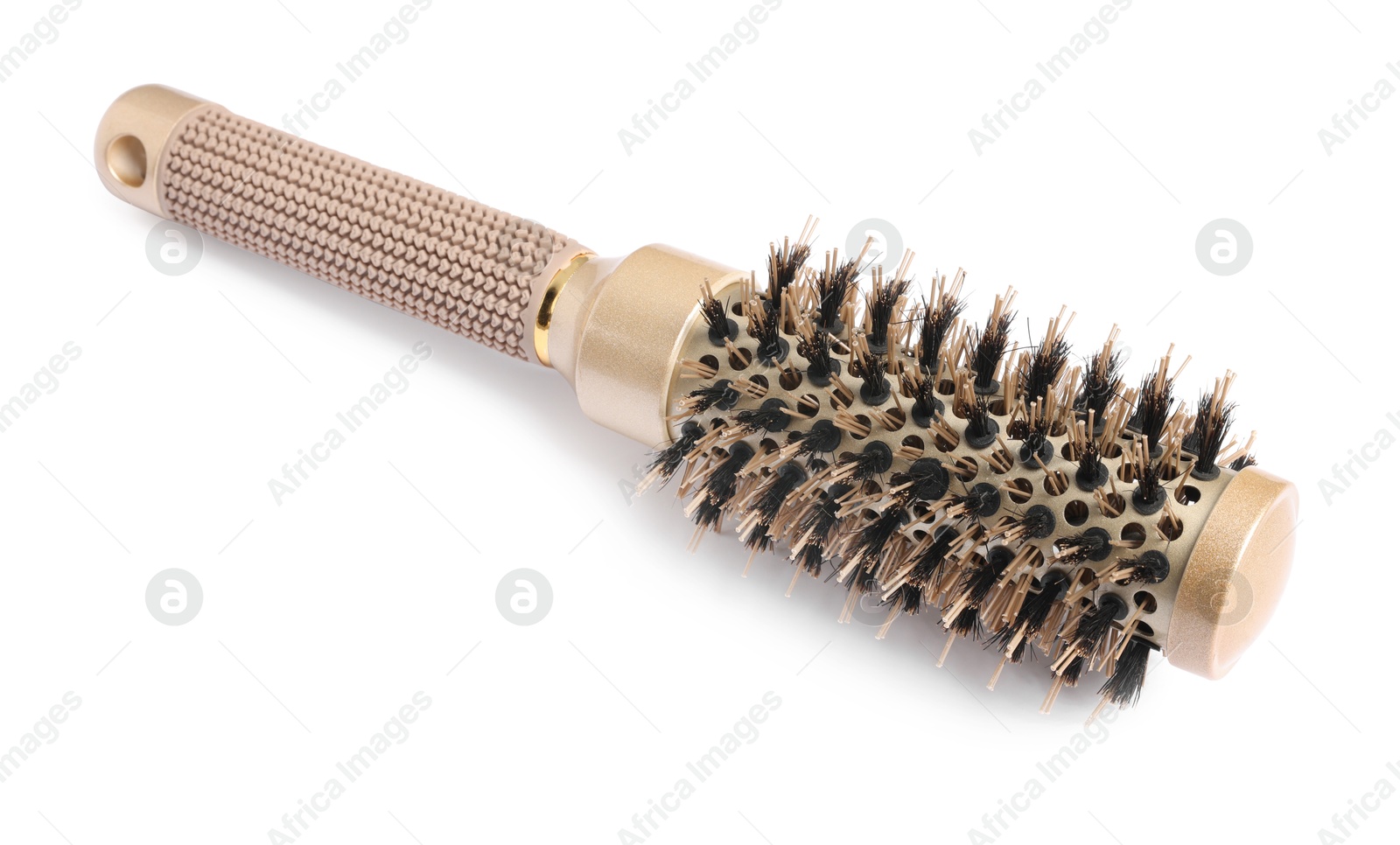 Photo of Hairdresser tool. Round brush isolated on white