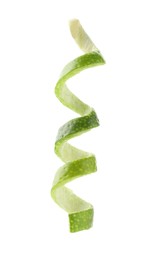 Photo of Twirl of lime peel isolated on white