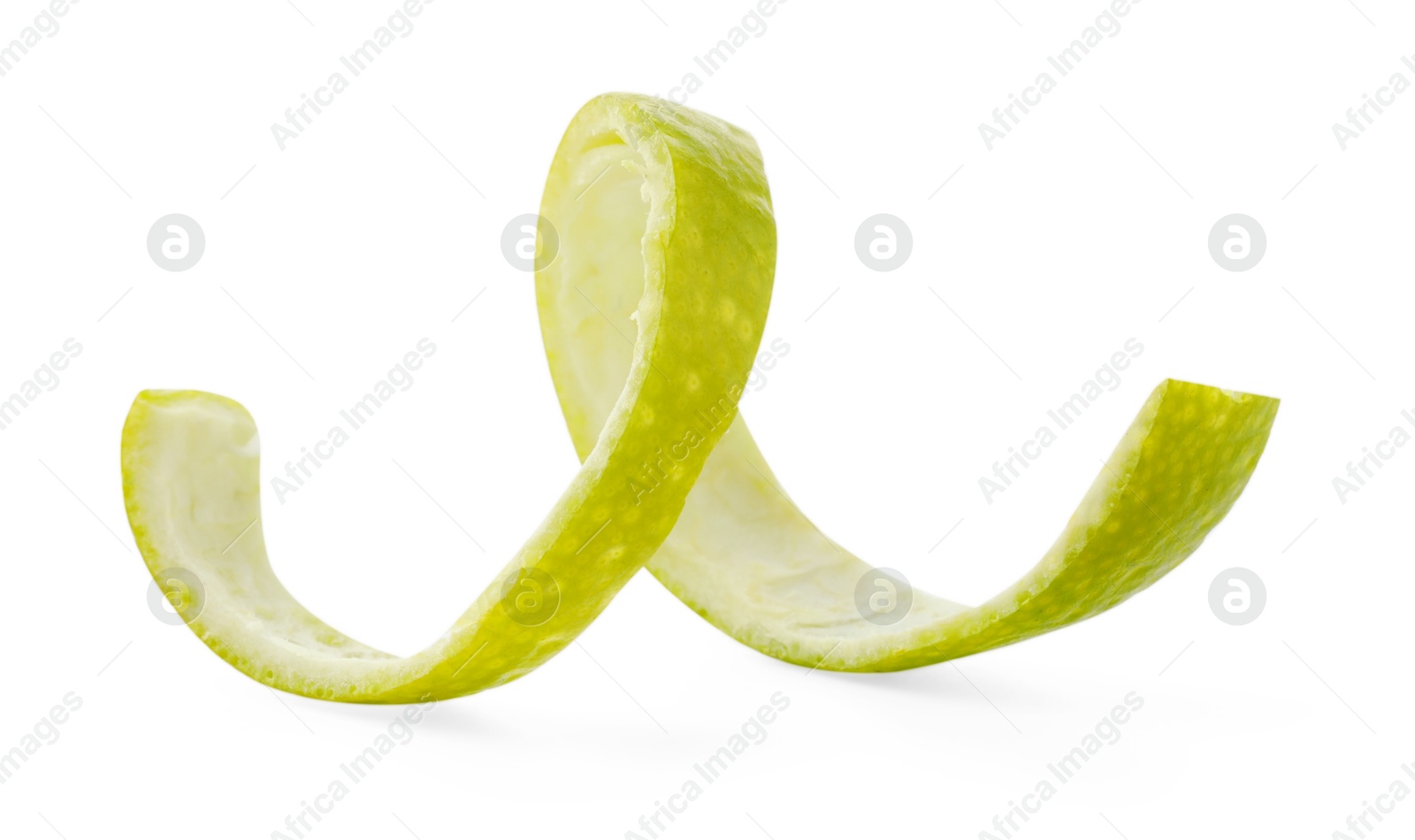 Photo of Twirl of lime peel isolated on white