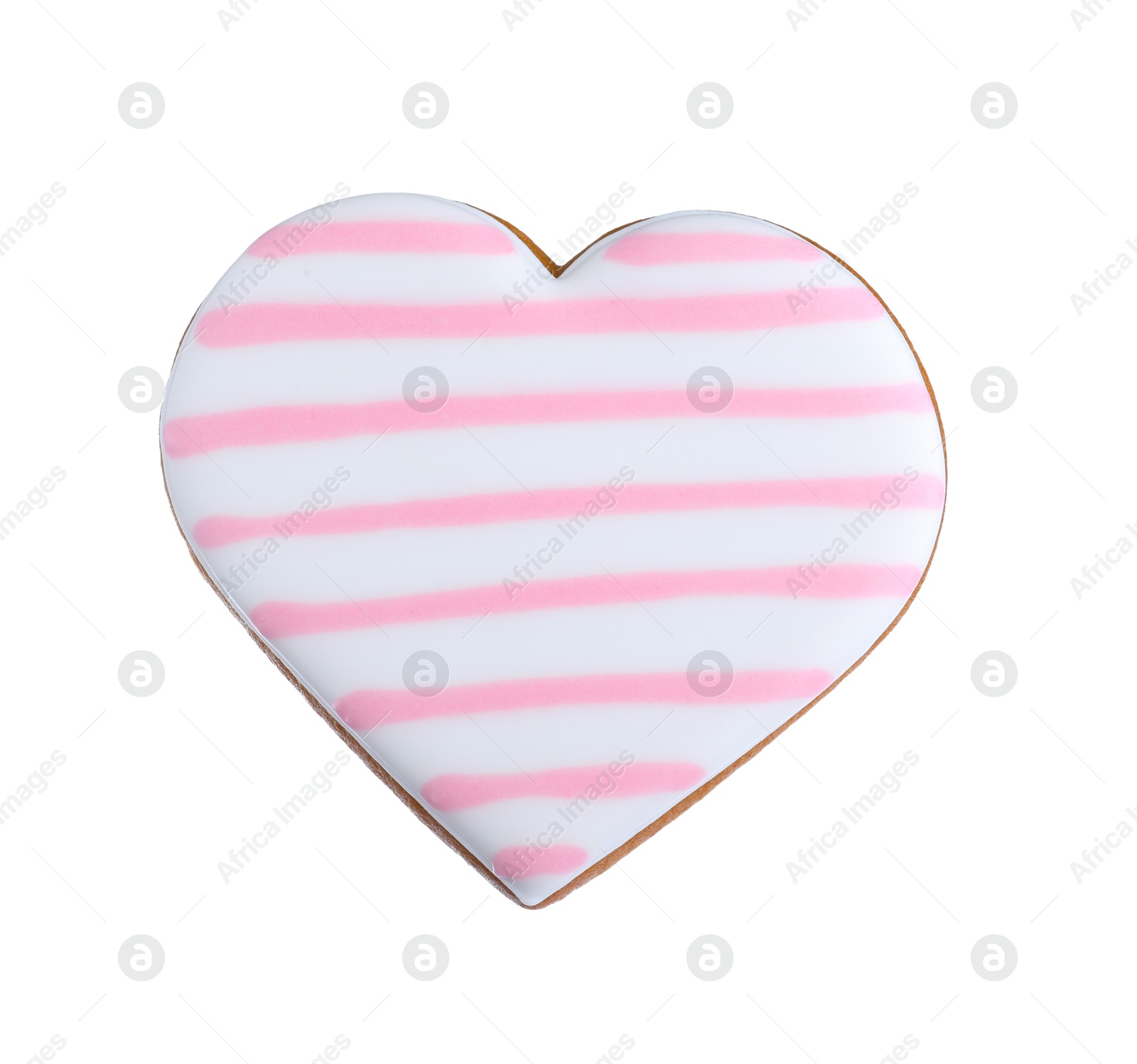 Photo of Delicious heart shaped cookie isolated on white. Valentine's Day