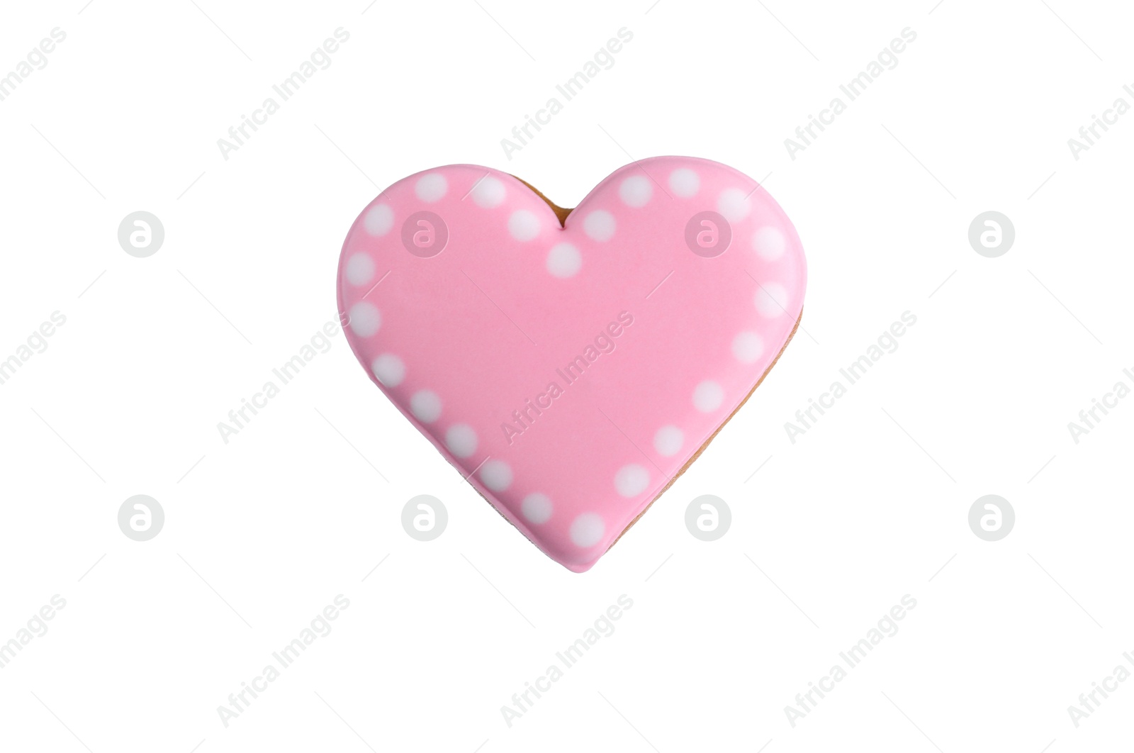 Photo of Delicious heart shaped cookie isolated on white. Valentine's Day