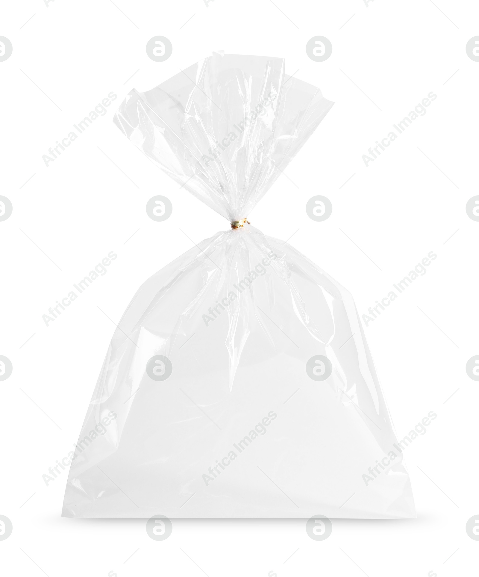 Photo of One empty plastic bag isolated on white