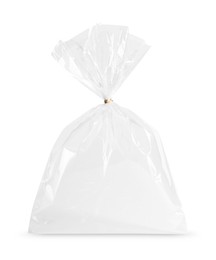 Photo of One empty plastic bag isolated on white