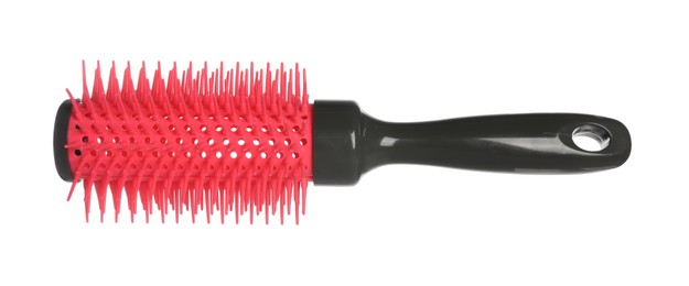 Photo of Hairdresser tool. Round brush isolated on white