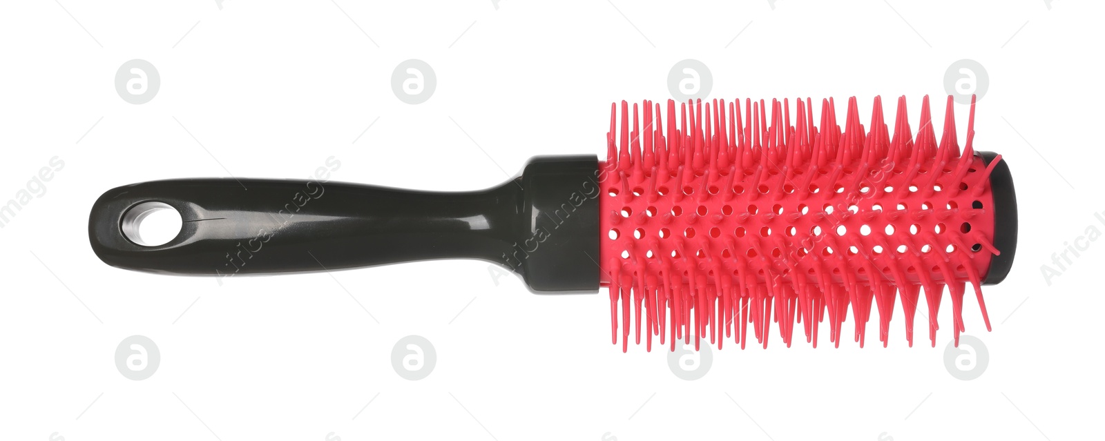 Photo of Hairdresser tool. Round brush isolated on white