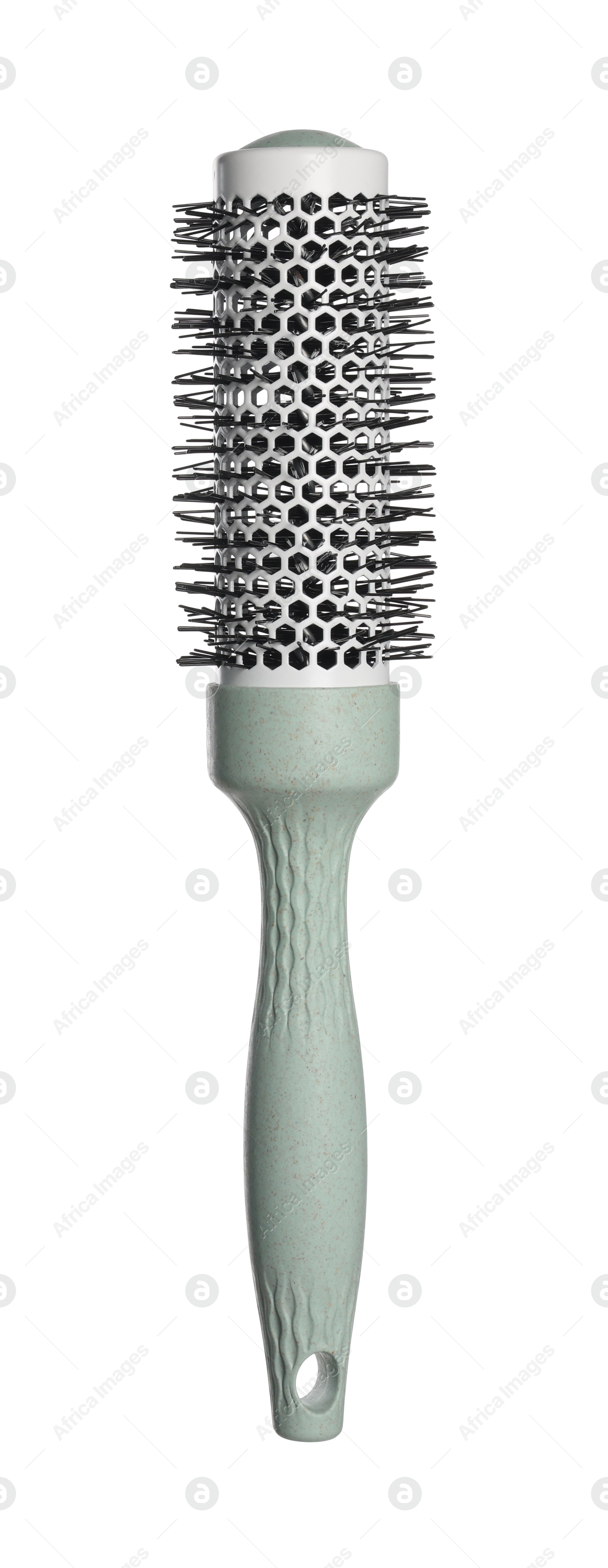 Photo of Hairdresser tool. Round brush isolated on white