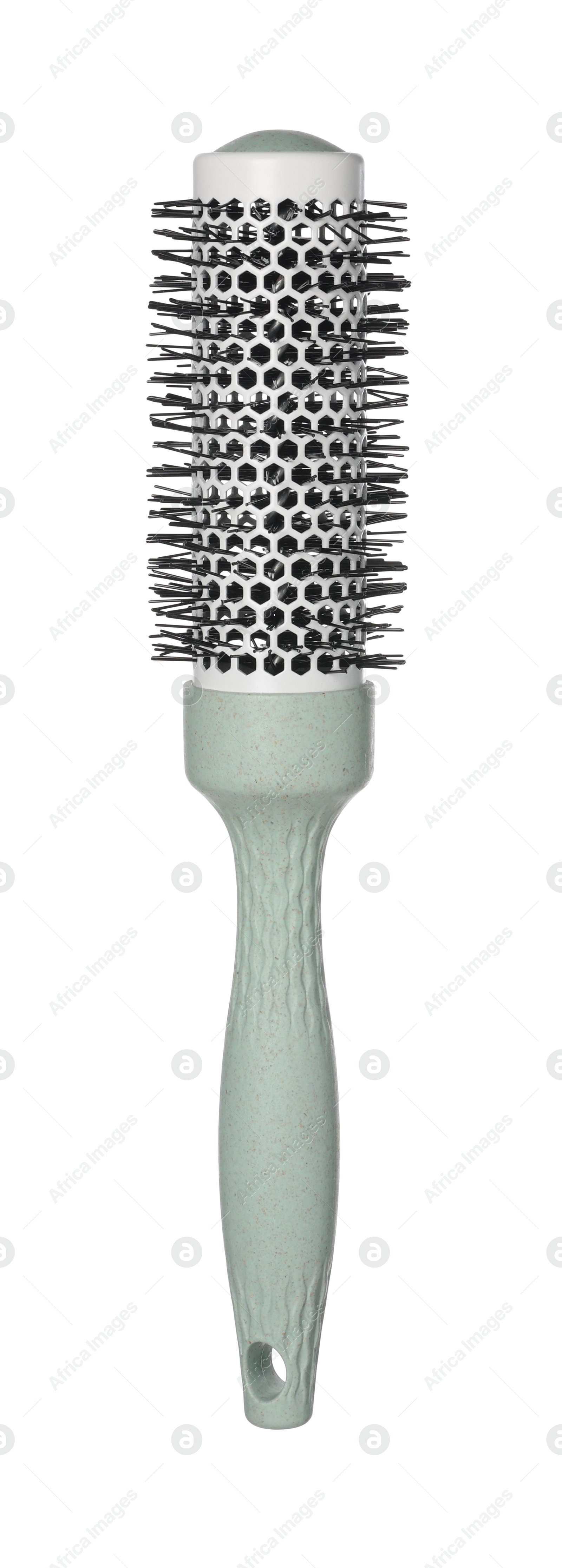 Photo of Hairdresser tool. Round brush isolated on white