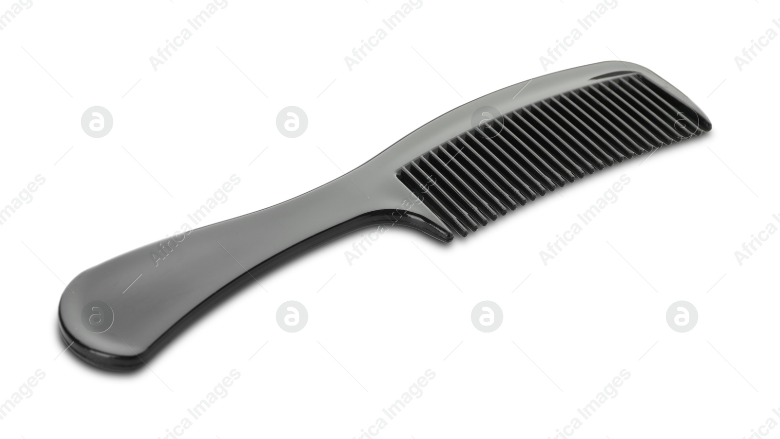 Photo of One black plastic comb isolated on white