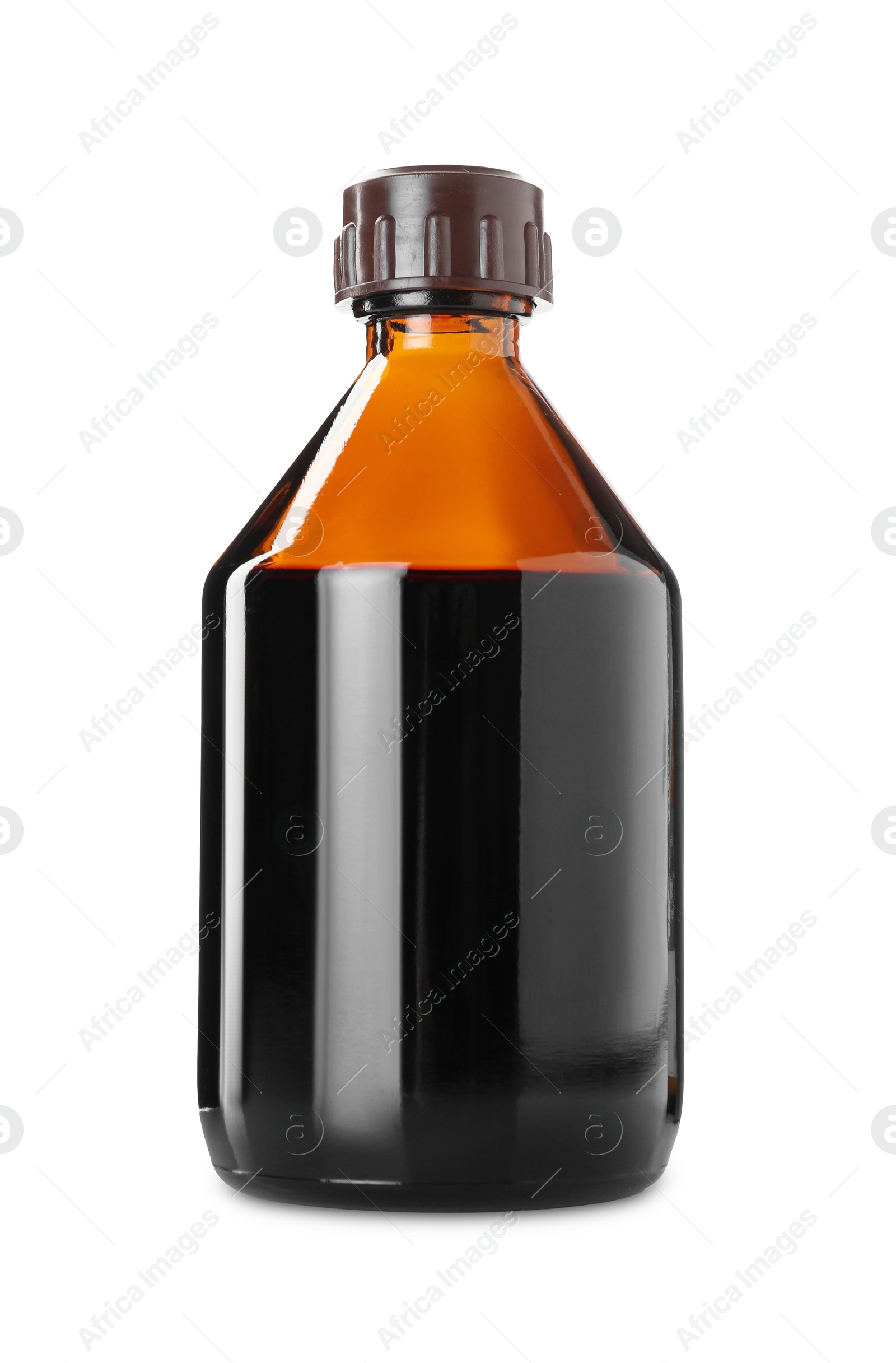 Photo of Bottle of topical iodine isolated on white