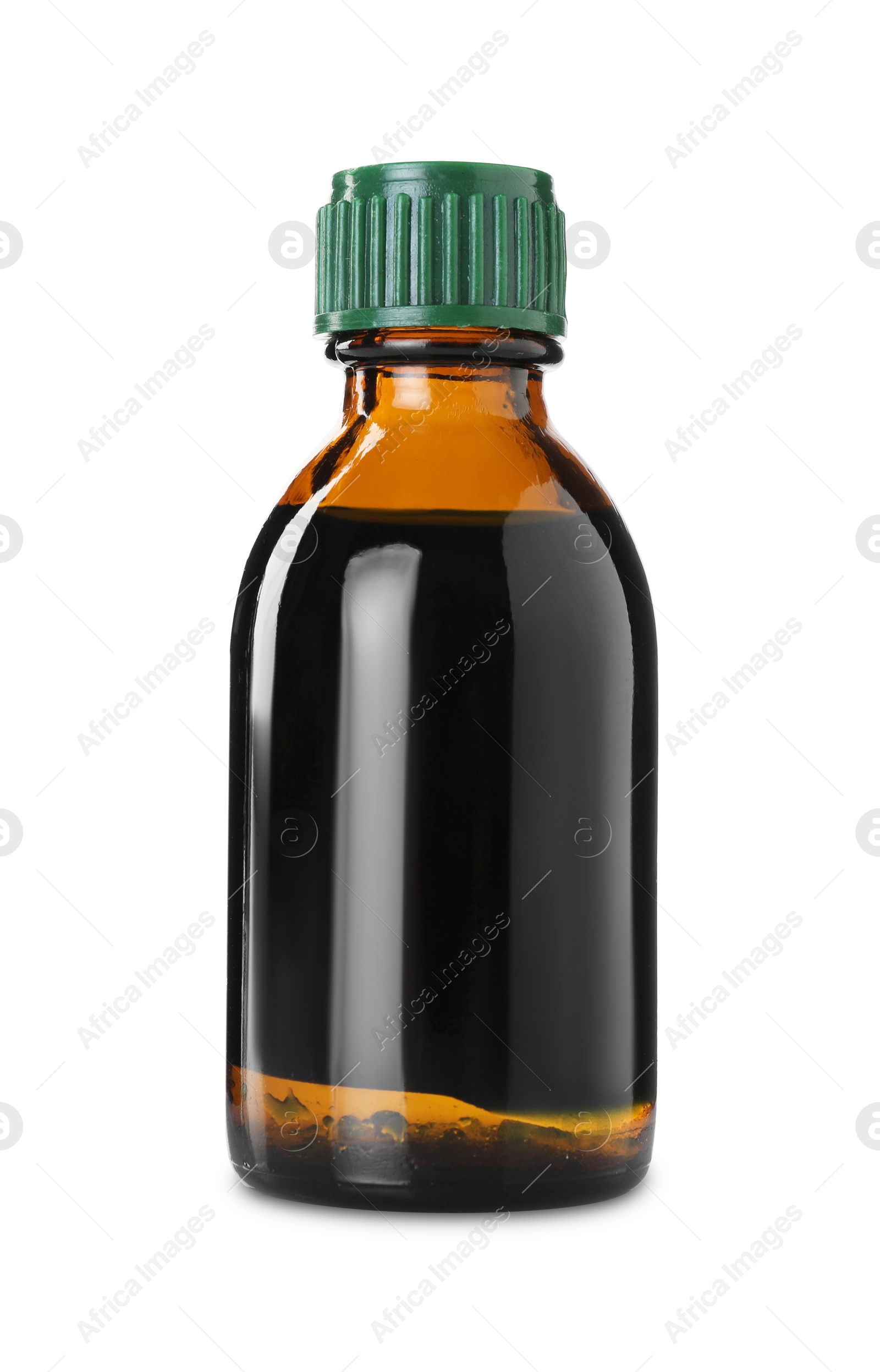 Photo of Bottle of topical iodine isolated on white