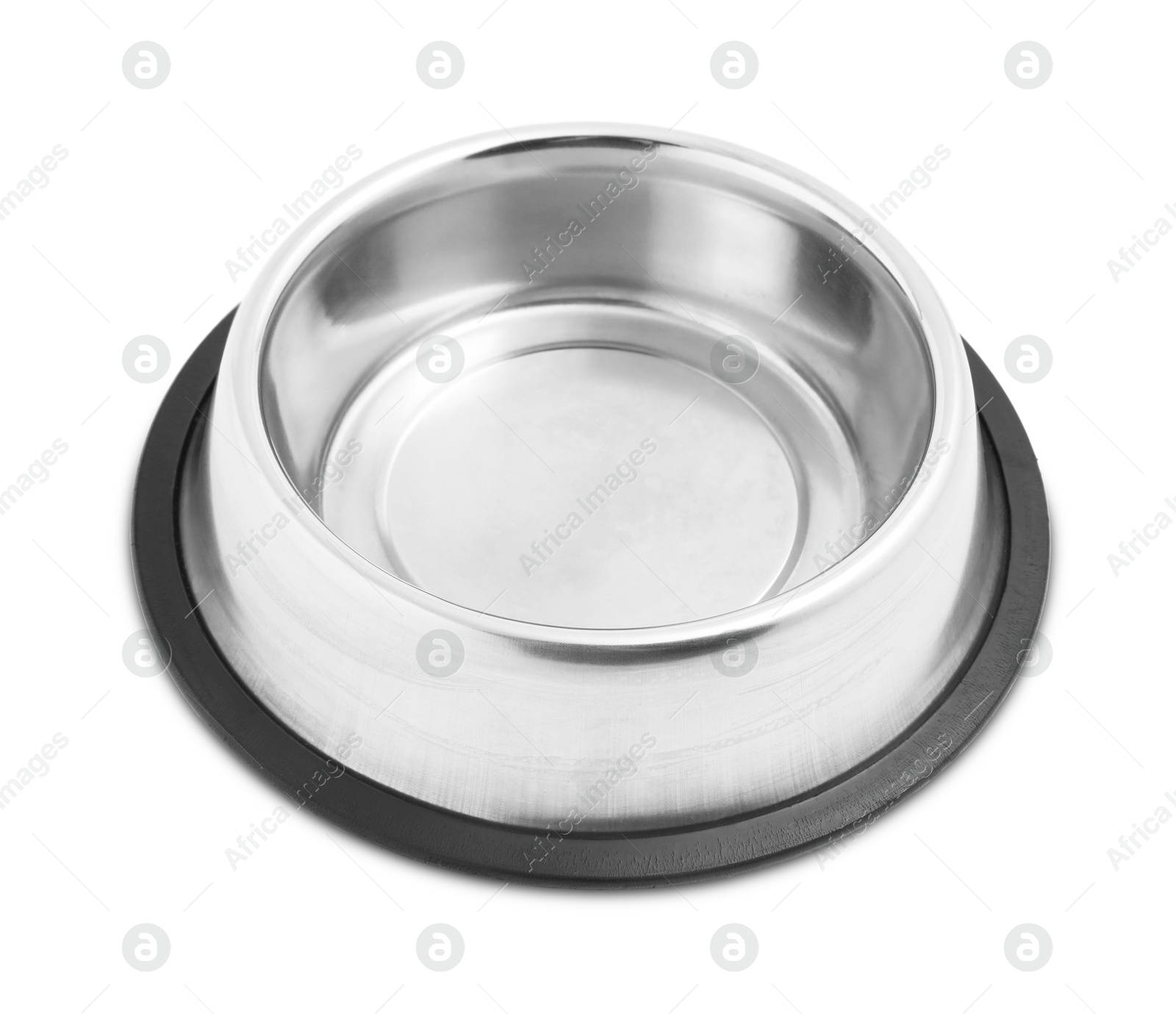 Photo of Empty feeding bowl for pet food isolated on white