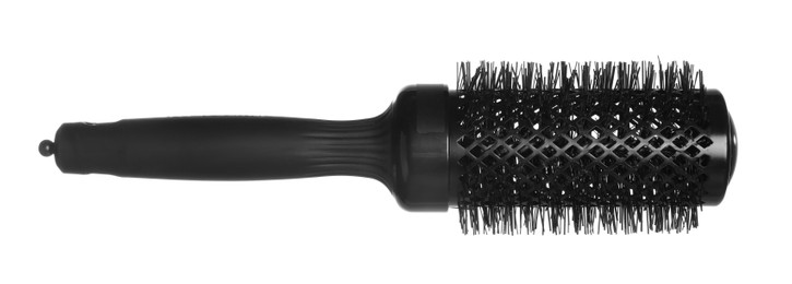 Photo of Hairdresser tool. Round brush isolated on white