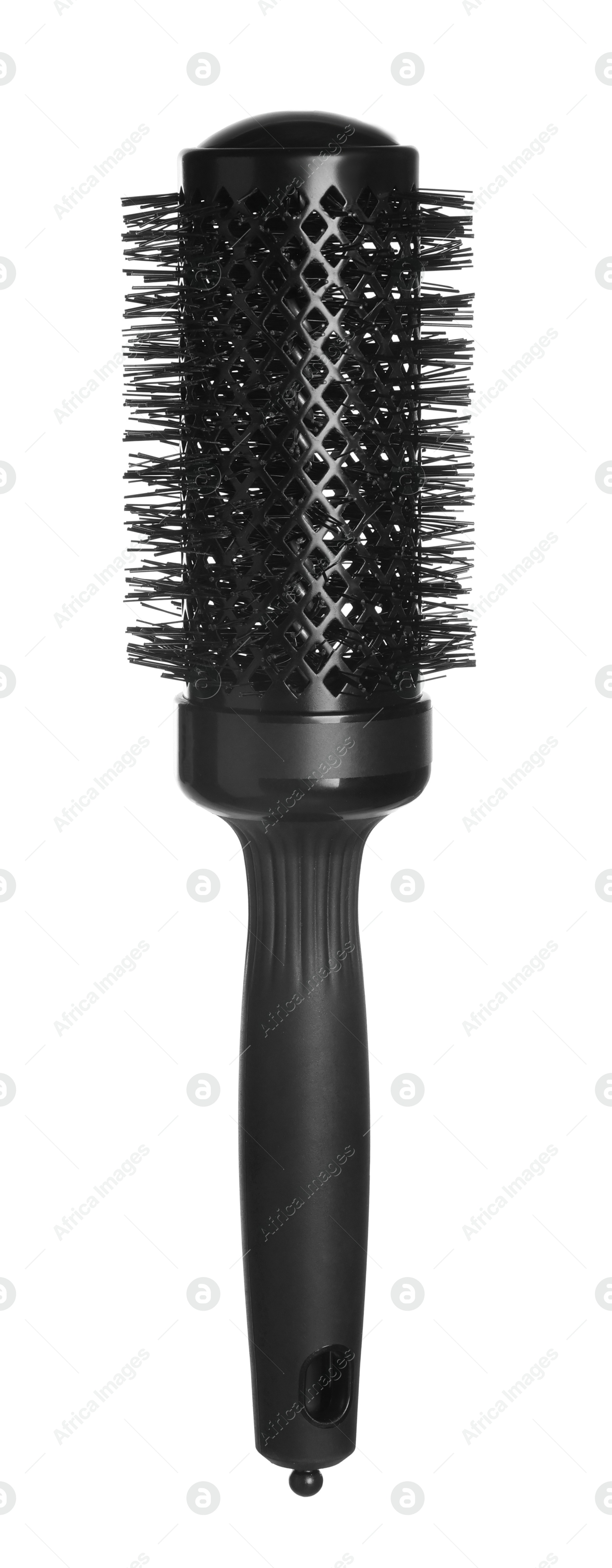 Photo of Hairdresser tool. Round brush isolated on white