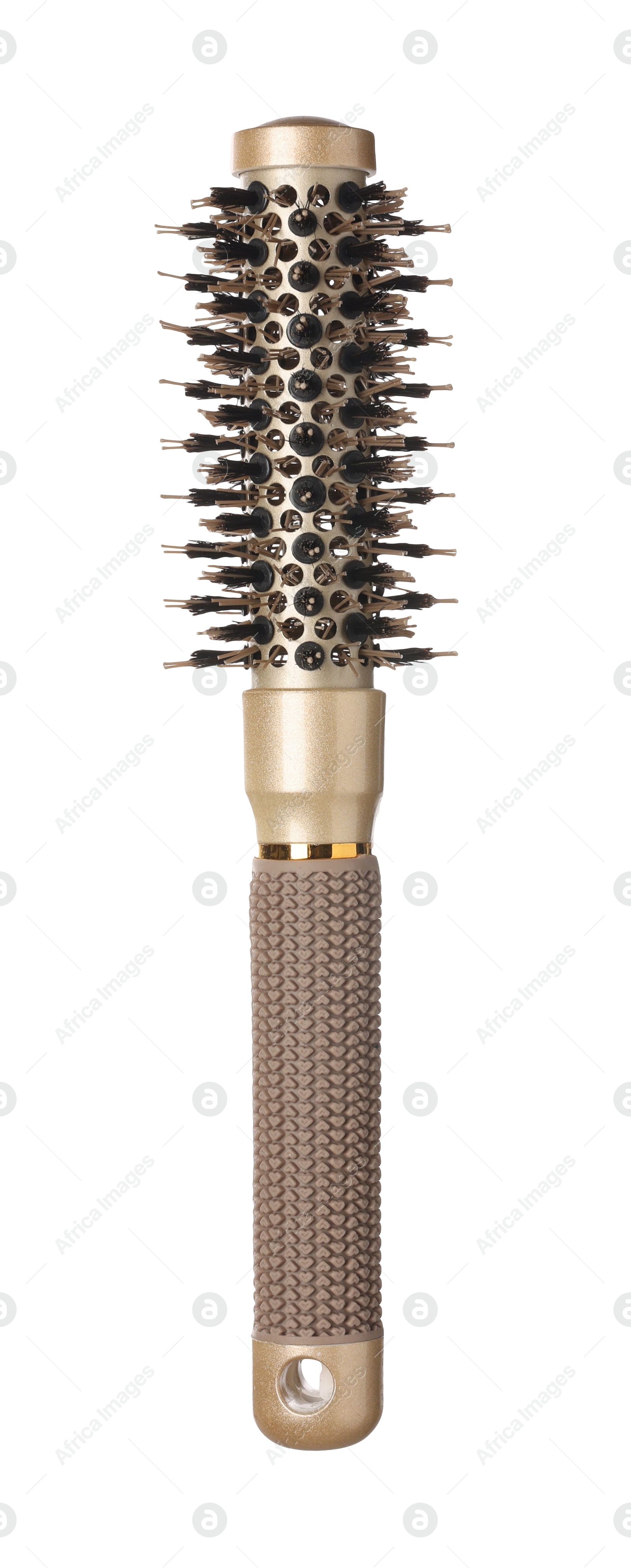 Photo of Hairdresser tool. Round brush isolated on white