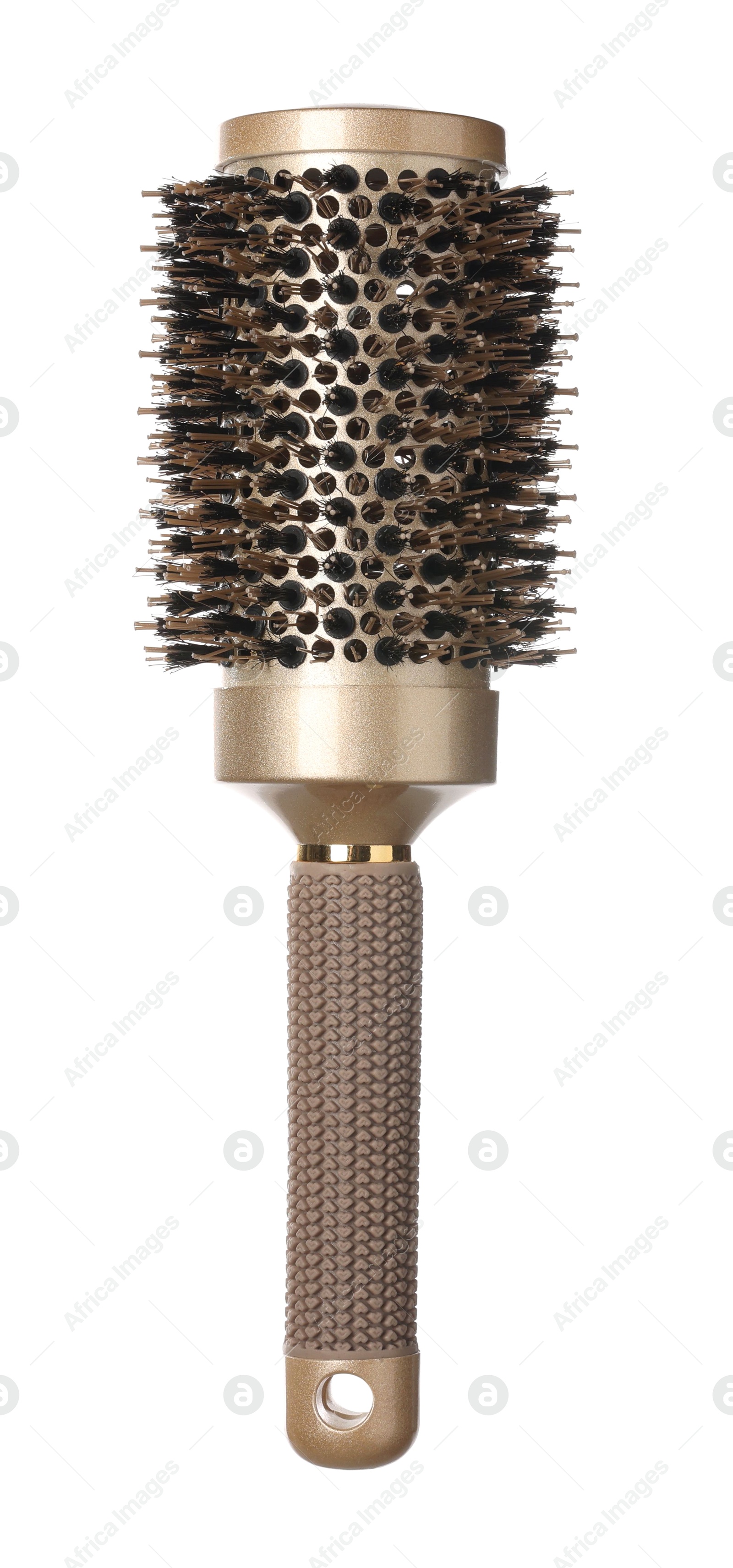 Photo of Hairdresser tool. Round brush isolated on white