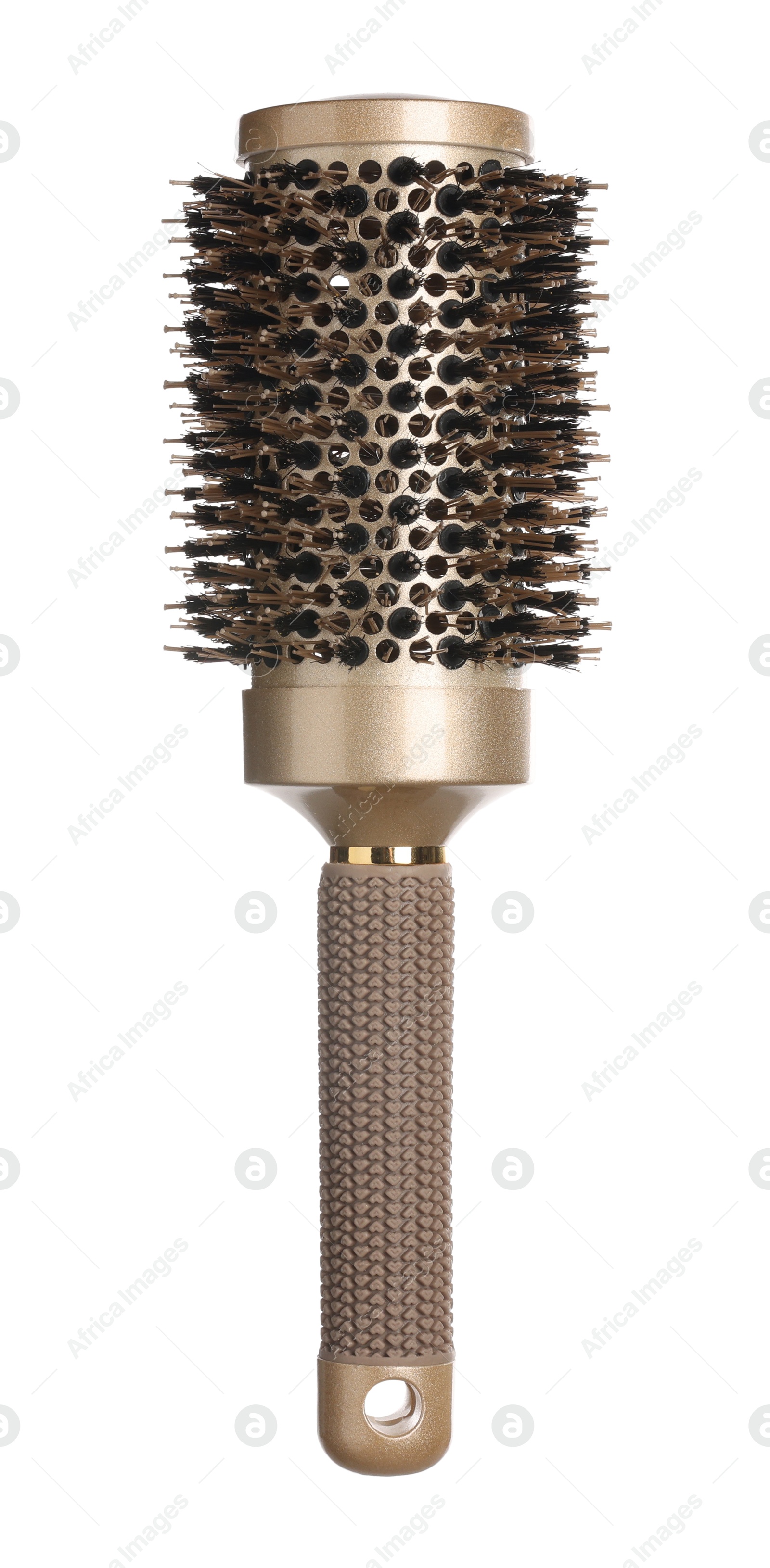 Photo of Hairdresser tool. Round brush isolated on white