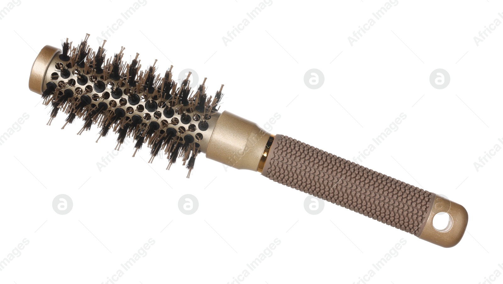 Photo of Hairdresser tool. Round brush isolated on white