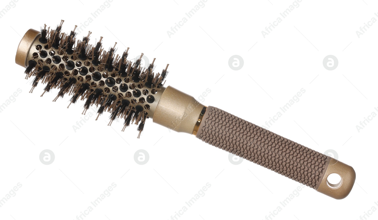 Photo of Hairdresser tool. Round brush isolated on white