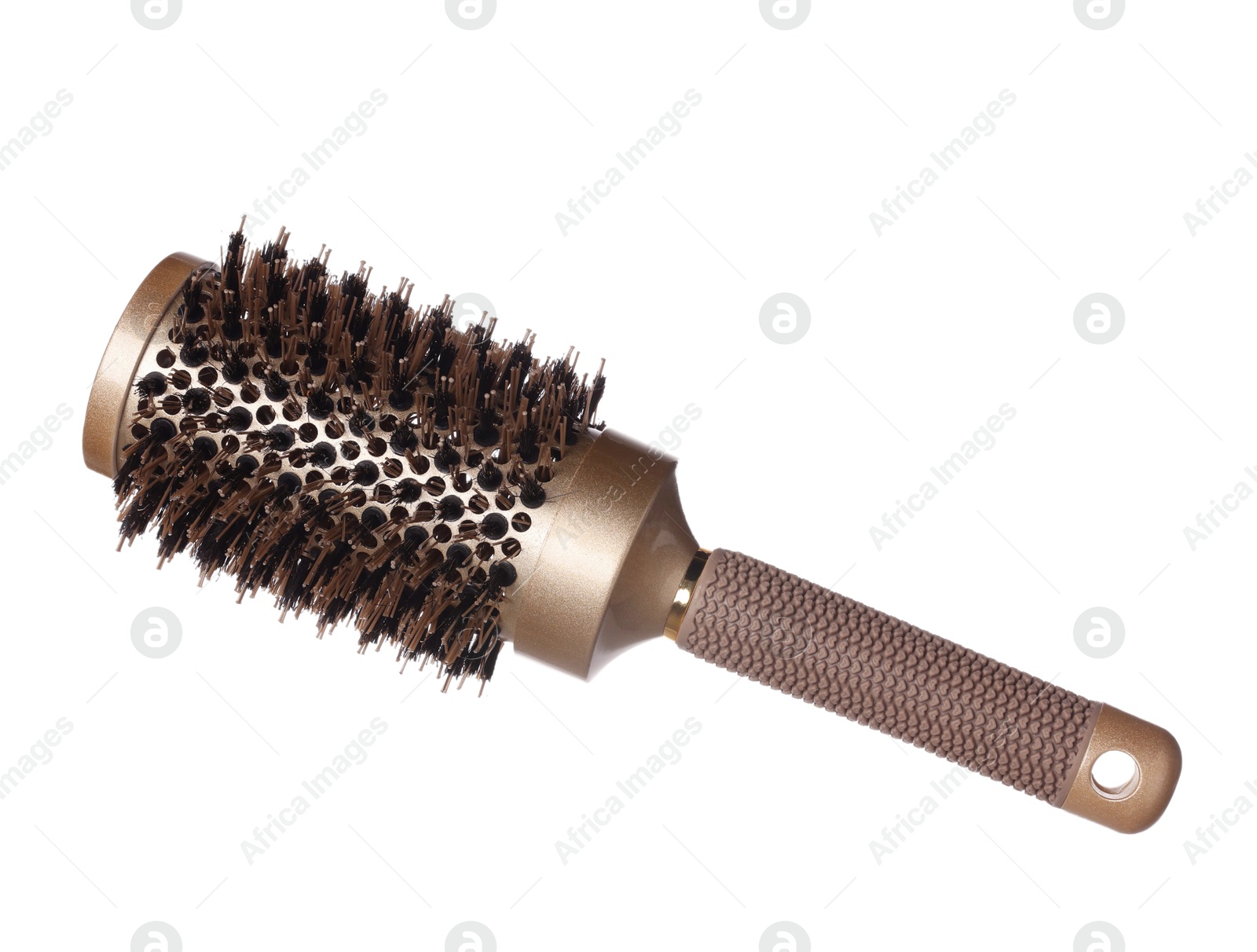 Photo of Hairdresser tool. Round brush isolated on white