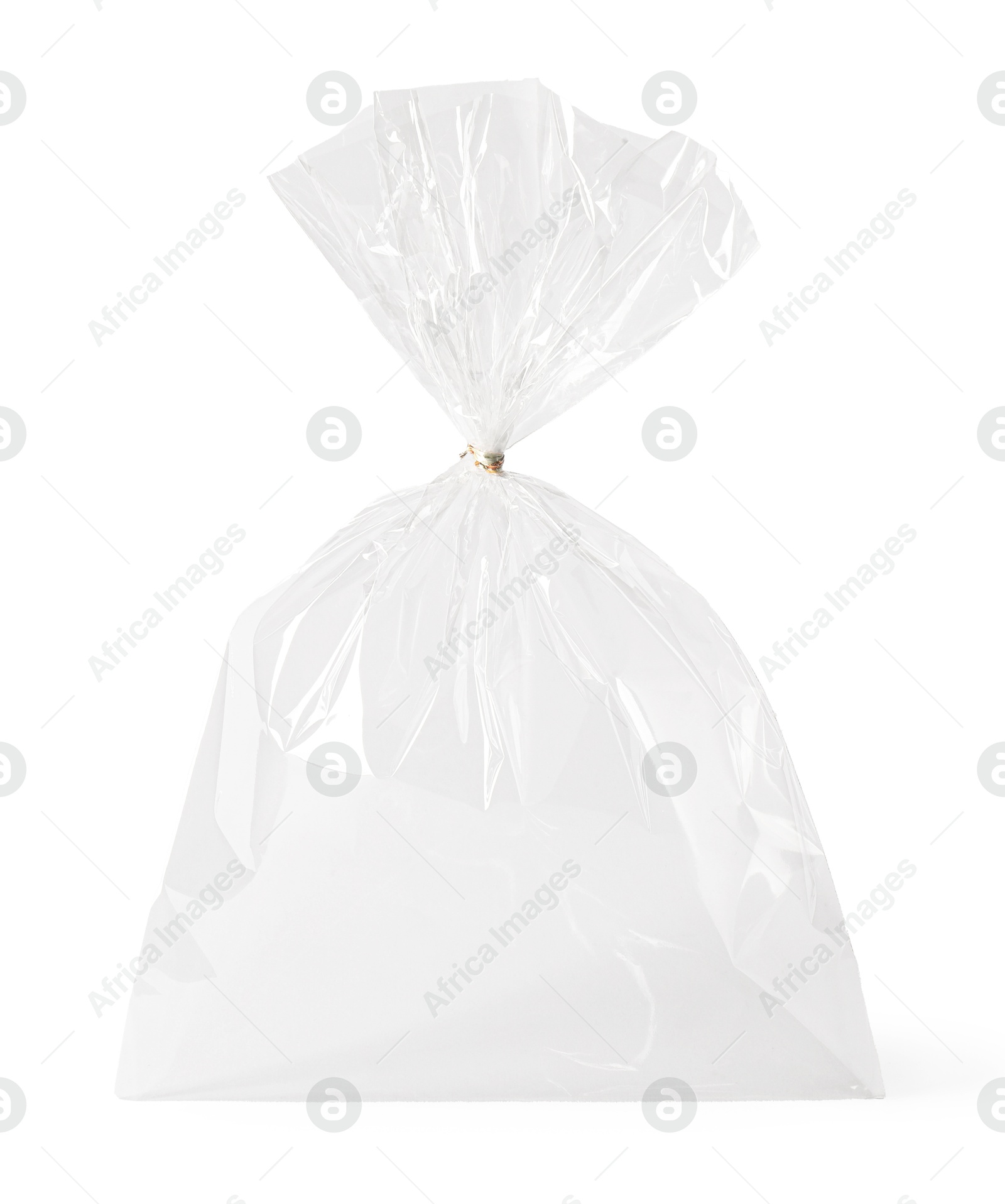 Photo of One empty plastic bag isolated on white