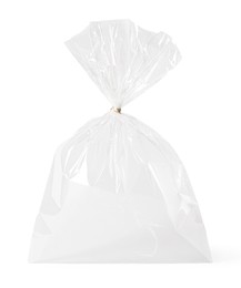 Photo of One empty plastic bag isolated on white