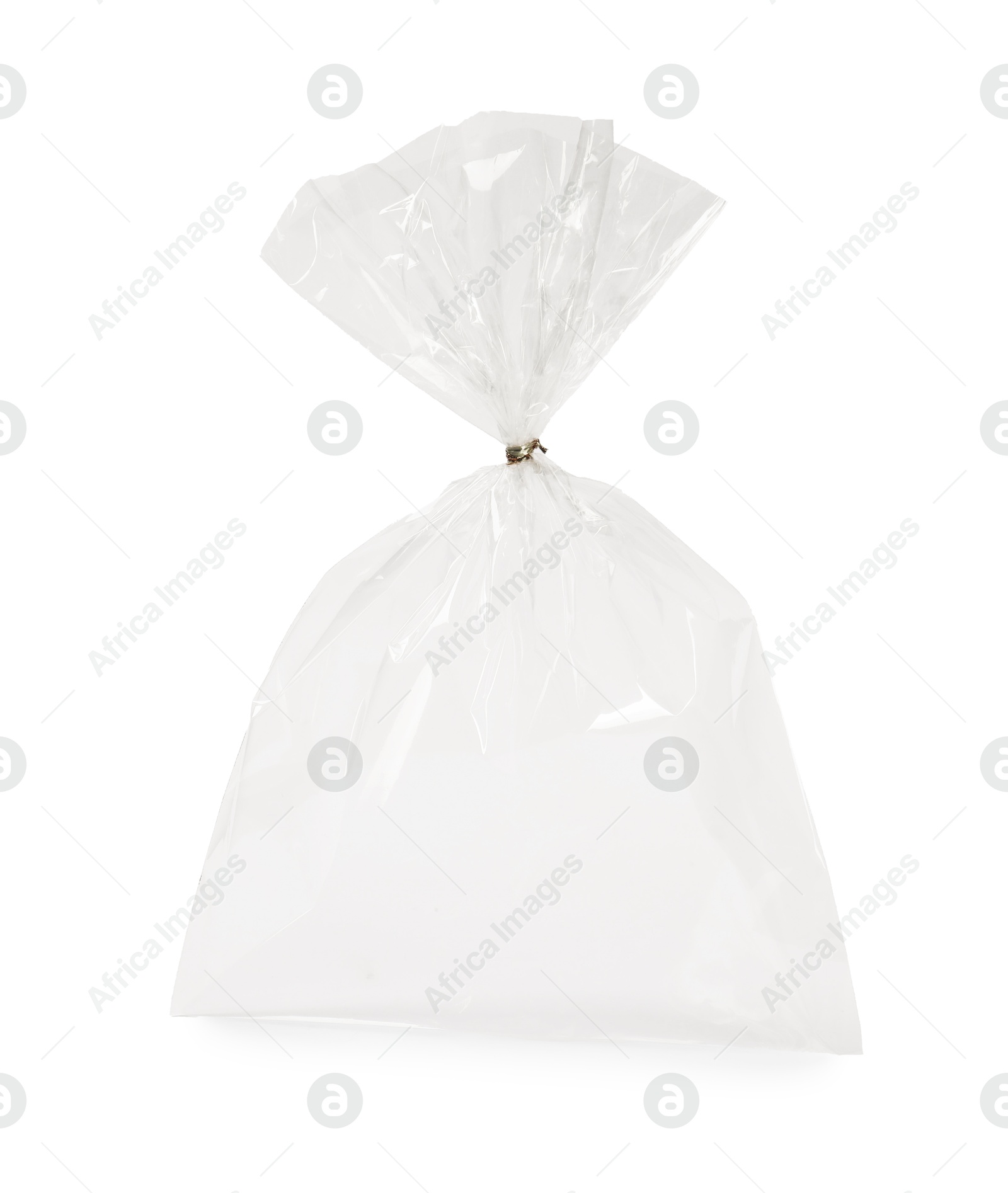 Photo of One empty plastic bag isolated on white