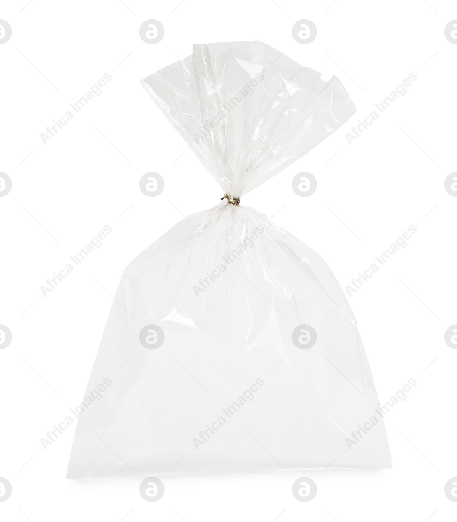 Photo of One empty plastic bag isolated on white