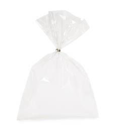 Photo of One empty plastic bag isolated on white