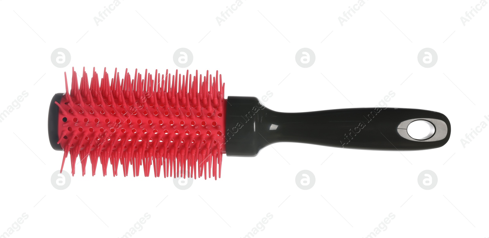 Photo of Hairdresser tool. Round brush isolated on white