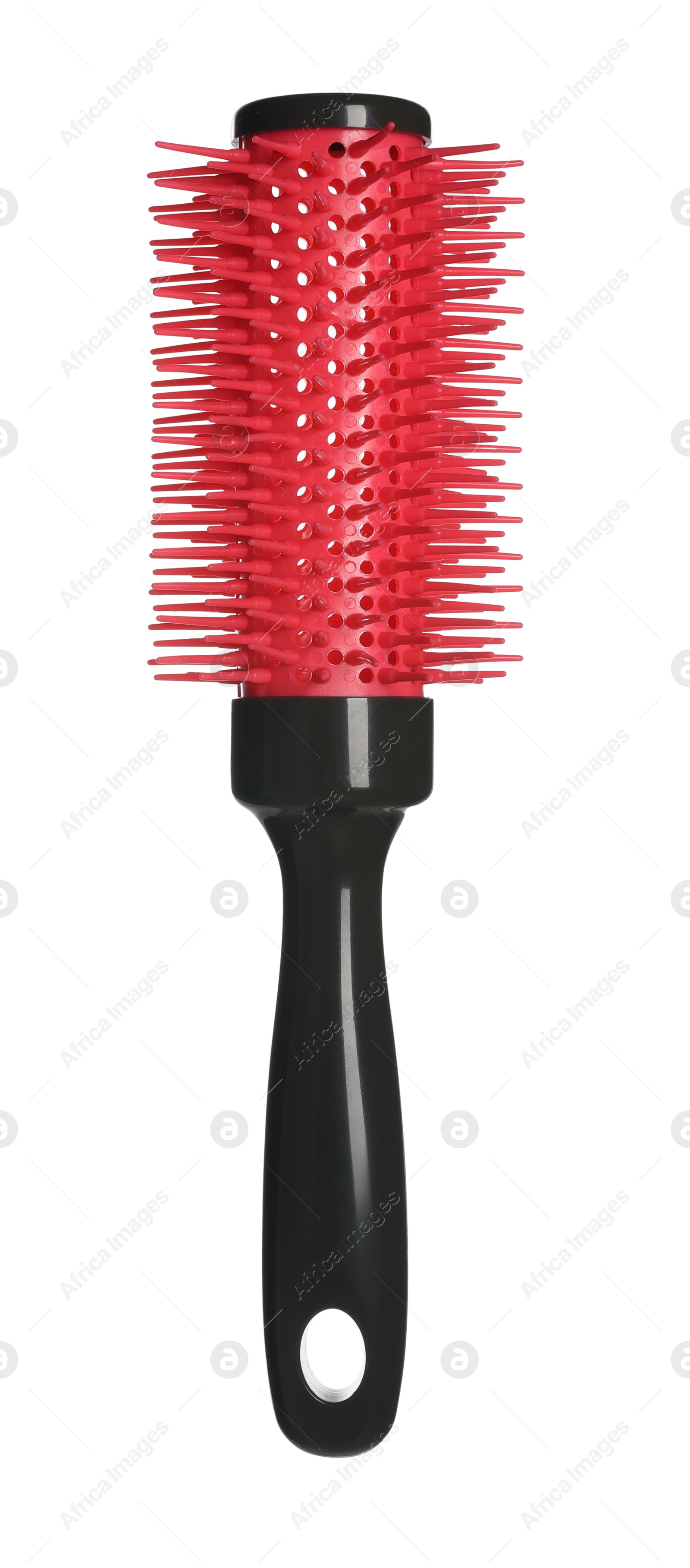 Photo of Hairdresser tool. Round brush isolated on white