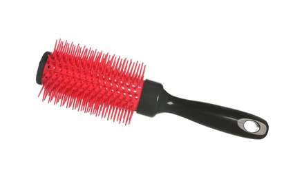 Photo of Hairdresser tool. Round brush isolated on white